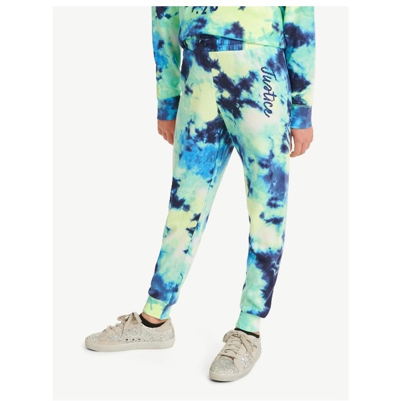 Justice Girls EDF Fleece Hoodie Jogger Set with glitter logo; size: L, XL Plus - Picture 5 of 6